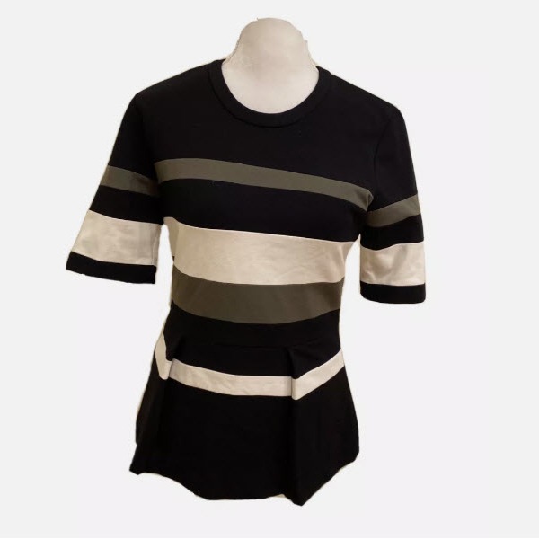3.1 Phillip Lim Striped Short Sleeve Ponte Knit Top 2